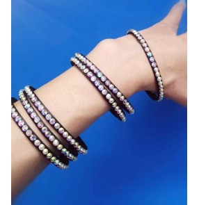 3pcs Women girls ballroom latin competition dance bracelets stage performance bangles salsa rumba chacha samba dancing bling bracelets